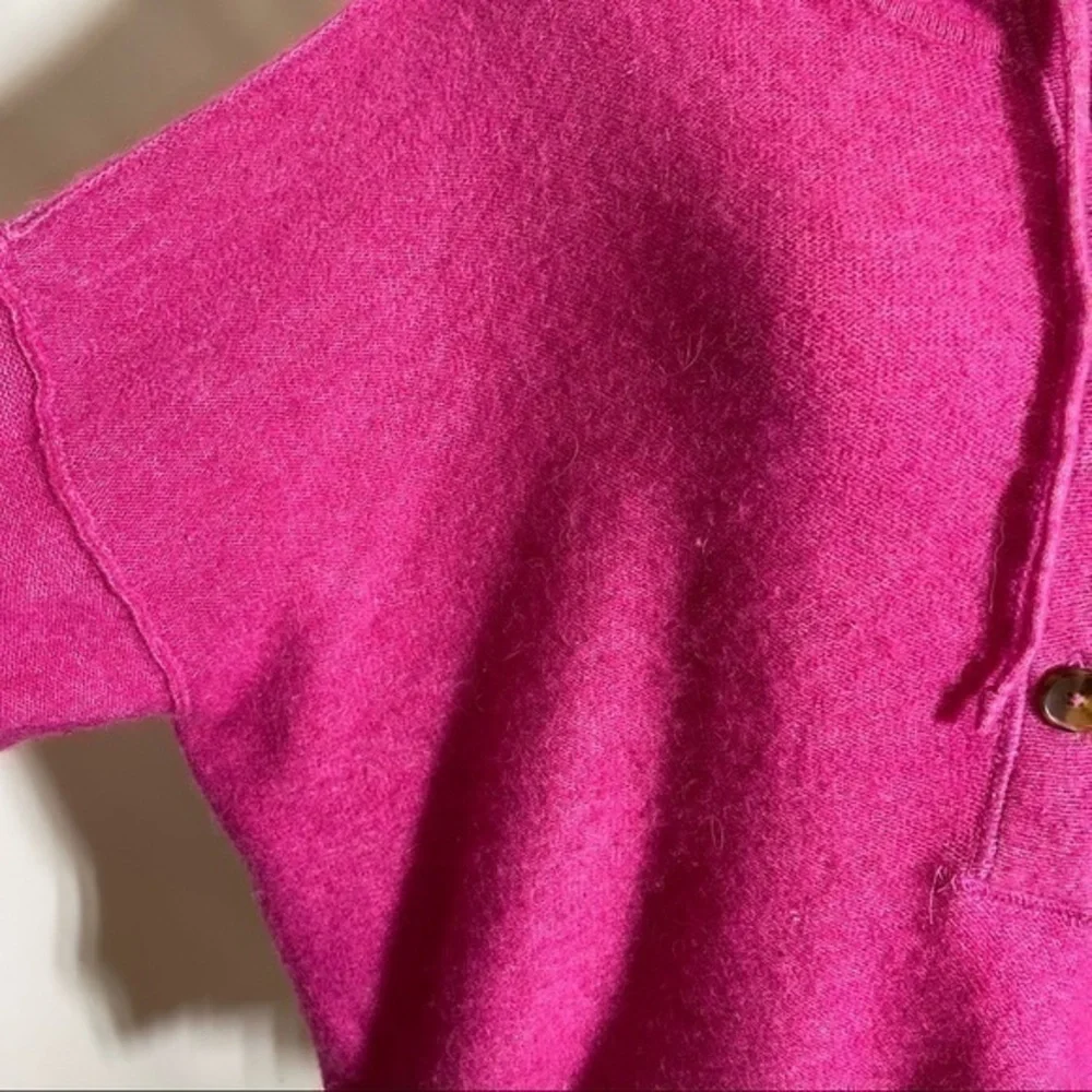 Free People • Praline Cozy Hooded Boxy Henley Sweater Pink L